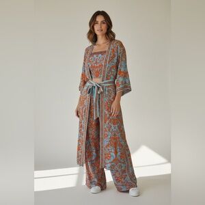 Alice + Olivia Orange and Blue Textured Garment